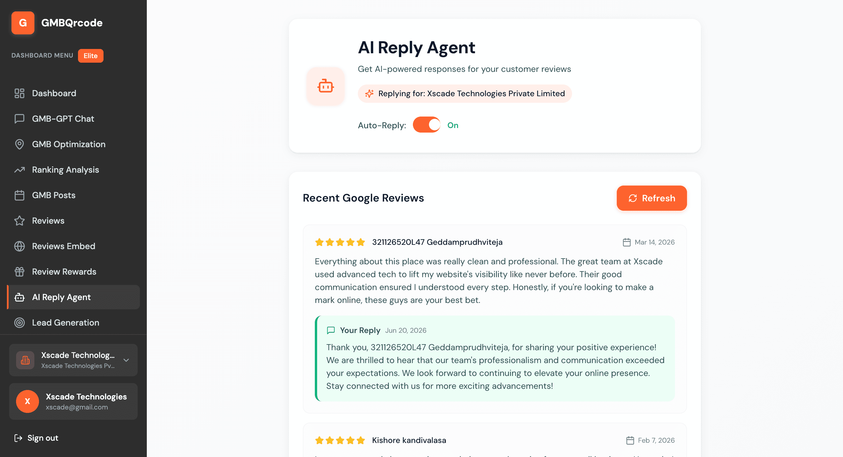 AI Google review reply agent